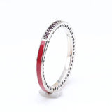 Enamel Heart Shine crystal Pan Ring Love Finger Women