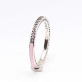 Enamel Heart Shine crystal Pan Ring Love Finger Women