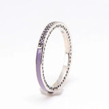 Enamel Heart Shine crystal Pan Ring Love Finger Women