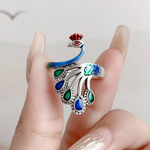 925 Sterling Silver Peacock Phoenix Ring for Women