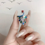 925 Sterling Silver Peacock Phoenix Ring for Women