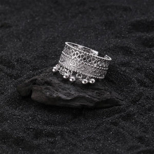 925 Sterling Hollowing Out Ring for Women Girl Retro Jewelry
