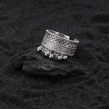 925 Sterling Hollowing Out Ring for Women Girl Retro Jewelry