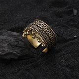 925 Sterling Hollowing Out Ring for Women Girl Retro Jewelry