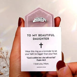 Sterling Silver Cross Faith Ring for Women European American Style Gift Jewelry
