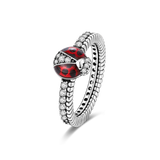 925 Silver Ring Zircon Butterfly Ladybug Angel Wings
