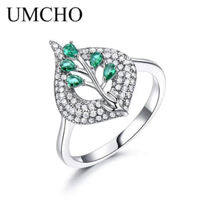 S925 Sterling Silver Emerald Gemstone Ring for Women