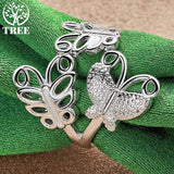 925 Silver 3 Butterflies Adjustable Open Ring for Women