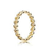 925 Silver Pan Ring Rose Fairytale Crystal Women Wedding Jewelry