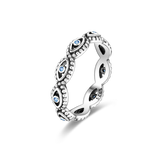 925 Silver Colorful Zirconium Ring LOVE Wedding Engagement Jewelry