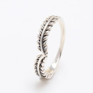 925 Silver Wheat Ears Stacked Rice Pan Ring