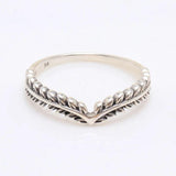 925 Silver Wheat Ears Stacked Rice Pan Ring