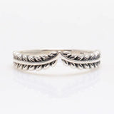 925 Silver Wheat Ears Stacked Rice Pan Ring