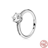 925 Silver Pave Women Rings Clear Zircon Charm Jewelry