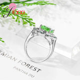 925 Silver Crystal Hollow Flower Ring Women Colorful Bijoux for Femme