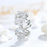 925 Silver Rectangle 3*5MM Zircon Geometric Rings Fine Jewelry