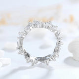 925 Silver Rectangle 3*5MM Zircon Geometric Rings Fine Jewelry
