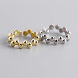 925 Sterling Silver Irregular Finger Ring Bohemian Party Jewelry