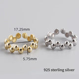 925 Sterling Silver Irregular Finger Ring Bohemian Party Jewelry
