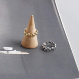 925 Sterling Silver Irregular Finger Ring Bohemian Party Jewelry