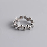 925 Sterling Silver Irregular Finger Ring Bohemian Party Jewelry