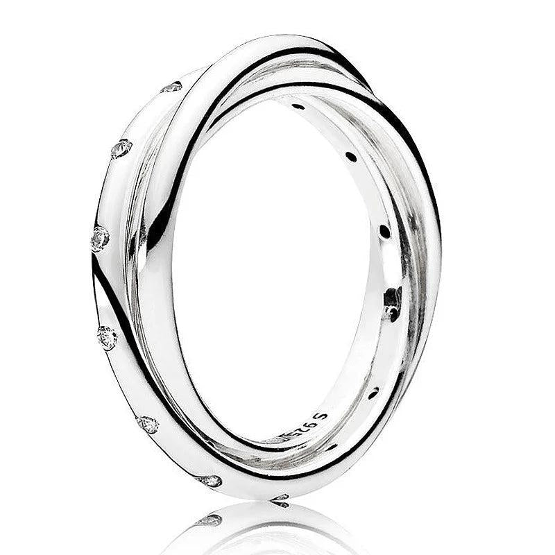 925 Silver Spring Flower Crown Heart Ring For Women