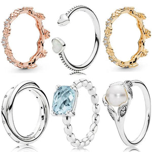 925 Silver Spring Flower Crown Heart Ring For Women