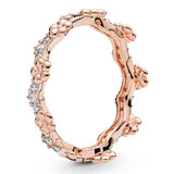 925 Silver Spring Flower Crown Heart Ring For Women