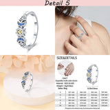 Colorful Pave Zircon Ring Heart Life Dragonfly Tree Finger Rings For Women