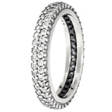 925 Silver Hidden Romance Double Heart Eternity Wishbone Ring