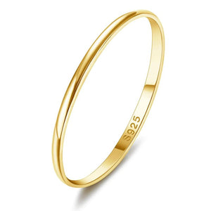 925 Silver Stackable Band Rings High Polish Wedding Band