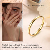 925 Silver Stackable Band Rings High Polish Wedding Band