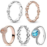 925 Silver Openwork Infinite Love Knot Seashell Radiant Ring for Women