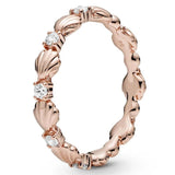 925 Silver Openwork Infinite Love Knot Seashell Radiant Ring for Women