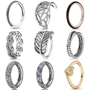 925 Silver Butterfly Wing Heart Ribbon Ring For Women