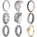 925 Silver Butterfly Wing Heart Ribbon Ring For Women