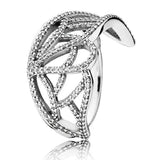 925 Silver Butterfly Wing Heart Ribbon Ring For Women
