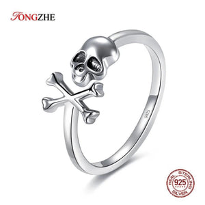 925 Silver Skull Rings Gothic Skeleton Vintage Jewelry Halloween Gift