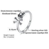 925 Silver Skull Rings Gothic Skeleton Vintage Jewelry Halloween Gift