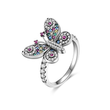 925 Sterling Silver Zircon LOVE Wedding Ring Engagement Jewelry