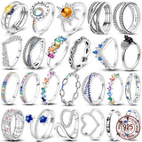 925 Sterling Silver Zircon LOVE Wedding Ring Engagement Jewelry