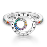 925 Sterling Silver Zircon LOVE Wedding Ring Engagement Jewelry
