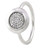 Sparkling Love Heart Glamour Two-tone Elegance Ring 925 Silver