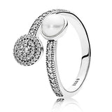 925 Silver Crystal Ring Abstract Elegance Wedding Party Jewelry
