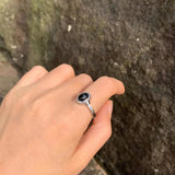 Natural Hypersthene Golden Luck Stone Ring Adjustable Female Jewelry
