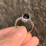 Natural Hypersthene Golden Luck Stone Ring Adjustable Female Jewelry