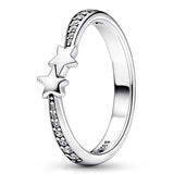 925 Silver Shooting Stars Crystal Ring for Women