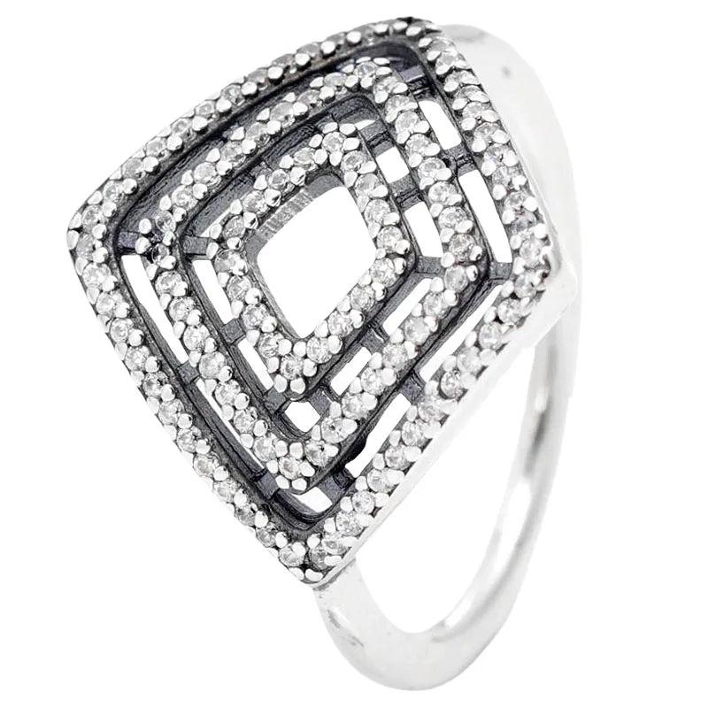 Angel Wings Heart Solitaire Ring 925 Sterling Silver for DIY Jewelry