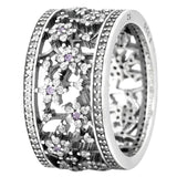 Angel Wings Heart Solitaire Ring 925 Sterling Silver for DIY Jewelry