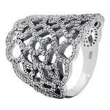 Angel Wings Heart Solitaire Ring 925 Sterling Silver for DIY Jewelry